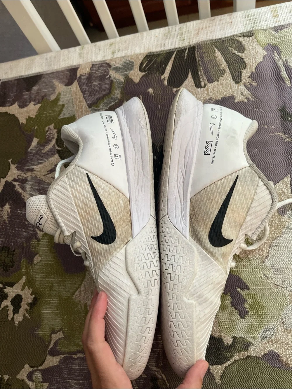 Nike White Sneakers with Black Swoosh